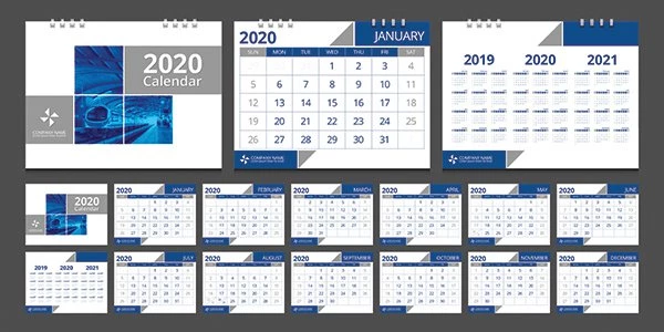 Mẫu thiết kế lịch để bàn 2020 đẹp
