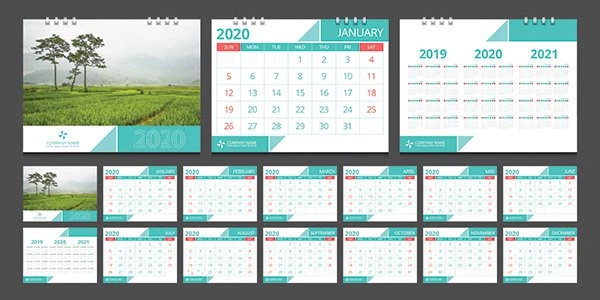 Mẫu lịch để bàn thiết kế năm 2020 đẹp