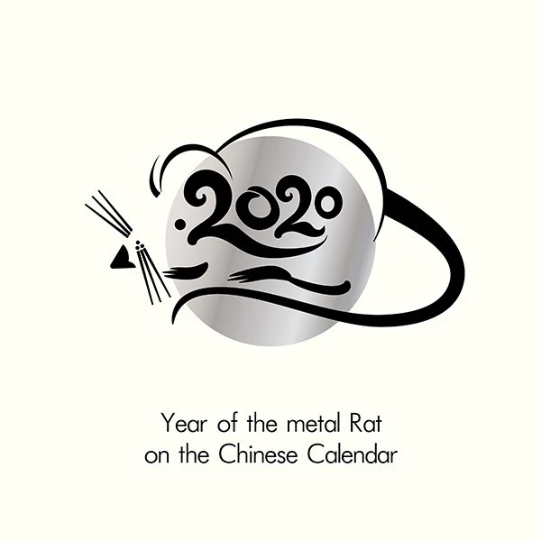 Vector hình vẽ con chuột  thiết kế lịch tết 2020