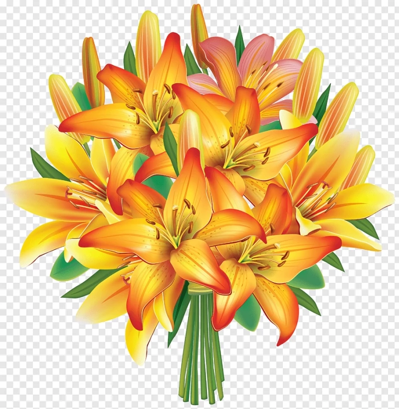 Những bông hoa ly vàng tuyệt đẹp trong bó hoa này sẽ nhanh chóng thu hút sự chú ý của bạn. Với màu sắc rực rỡ, chúng sẽ mang đến cho bạn cảm giác tươi mới và đầy động lực.
