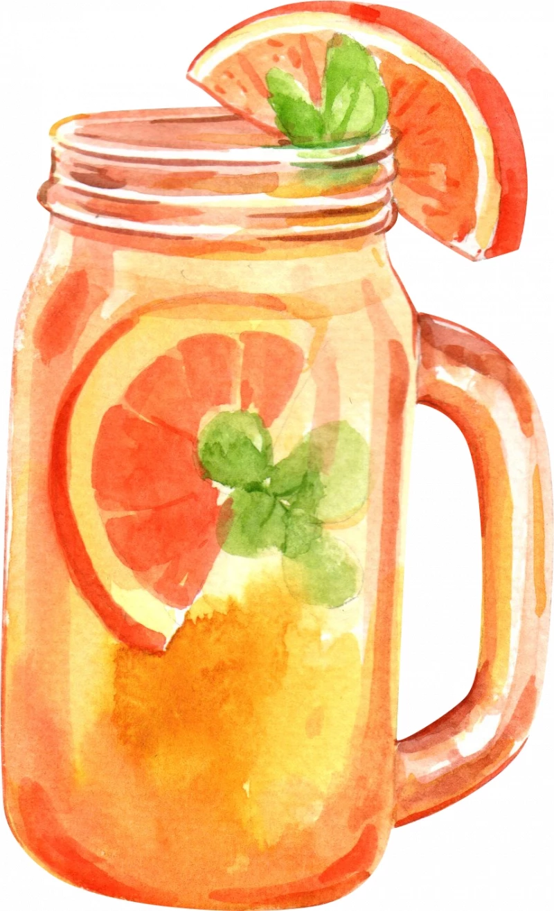 Hình ảnh vẽ tay cốc nước cam ép - PNG