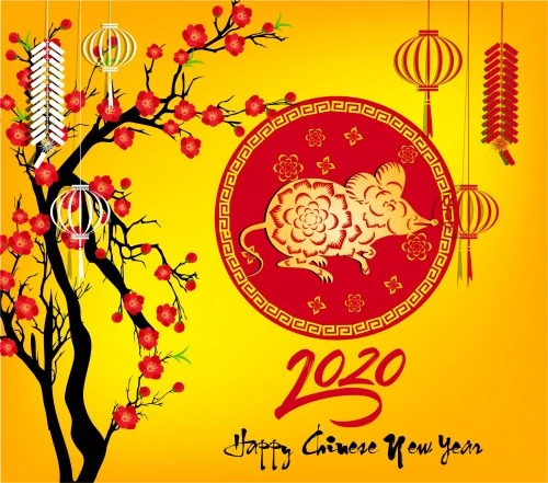 Vector background banner Tết Canh Tý 2020