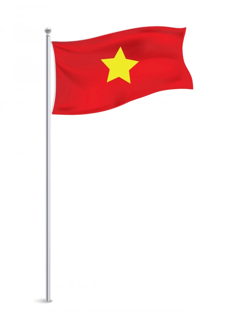 Vector Lá Cờ Quốc Kỳ Việt Nam Tung Bay Trên Cột Cờ