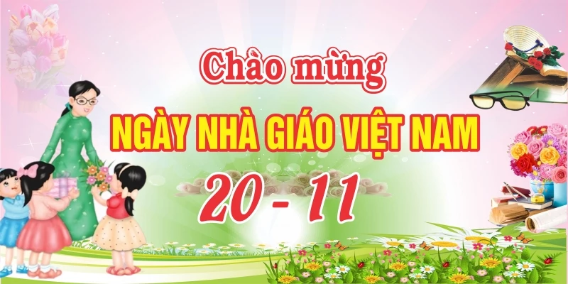 Vector Phông nền backdrop chào mừng ngày nhà giáo Việt Nam 20-11