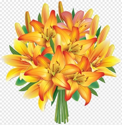 Chia sẻ và download miễn phí Hình ảnh bó hoa Ly Vàng đẹp file PNG. Chủ đề: hoa lá png, hoa lá trang trí, hoa trang trí, hoa ly, 