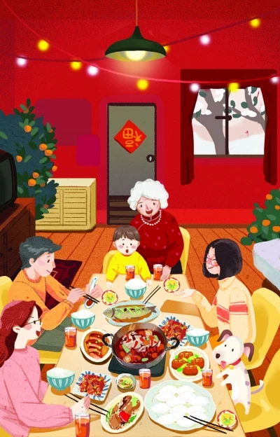 Miễn phí download Hình ảnh vẽ gia đình cùng bữa cơm sum vầy. Định dạng file JPG. Chủ đề: hình ảnh năm mới, hình ảnh tết, 