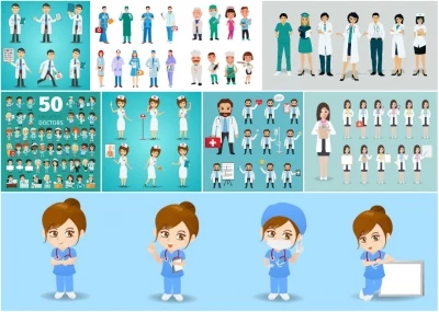  17 file vector Ai bác sĩ và y tá. bác sĩ, y tá bác sĩ phẫu thuật, bệnh tật, dược sĩ, nghề nghiệp, y tá, y khoa, y tế, nam, trẻ
