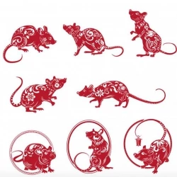 Download miễn phí 8 mẫu file Vector con chuột hoa văn trang trí năm mới Canh tý 2020 file AI EPS Illustrator 